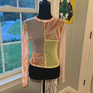 tilly’s patchwork mesh top